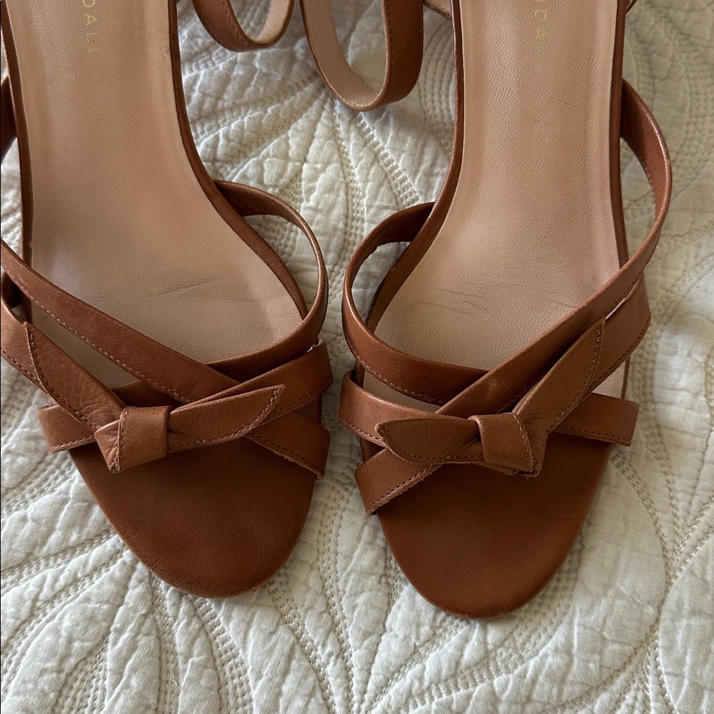 LOEFFLER RANDALL Brown Bow Block Heel Sandals - Picture 3 of 6